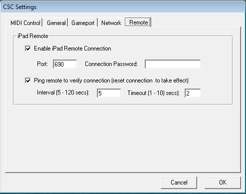 CSC Remote Settings